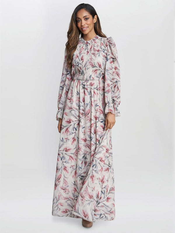 Thea Sheered Long Sleeve Dress