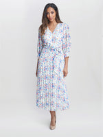 Sicily Jacquard Print Dress With Pleated Skirt