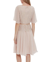 Frederica Lace And Chiffon Peplum Dress