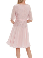 Frederica Lace And Chiffon Peplum Dress