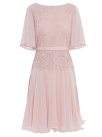 Frederica Lace And Chiffon Peplum Dress