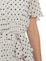 Freema Chiffon Spot Dress With Tie