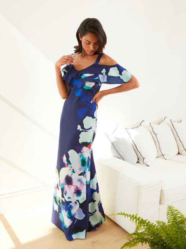 Gailyn Floral Crepe Maxi Dress