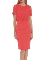 Kora Moss Crepe Dress Lace Overtop