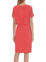 Kora Moss Crepe Dress Lace Overtop