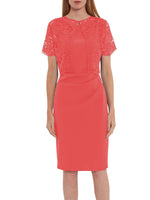 Kora Moss Crepe Dress Lace Overtop