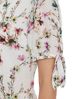 Dita Floral Dress With Tie Sleeves