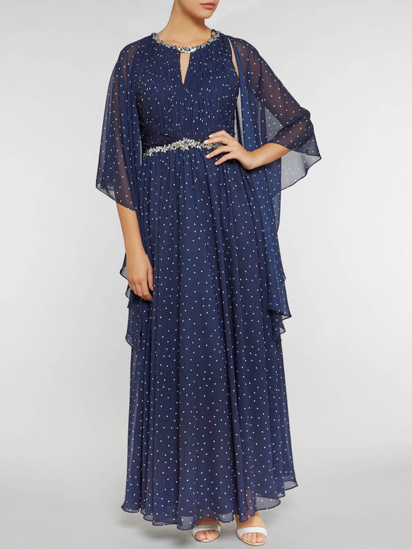 Spotted chiffon shawl