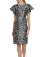 Joslyn Snake Jacquard Dress