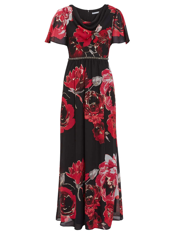 Mallie Cowl Neck Floral Maxi Dress