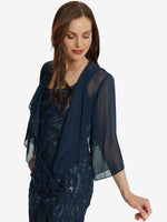 Freida Embroidered Dress With Chiffon Jacket