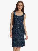 Freida Embroidered Dress With Chiffon Jacket