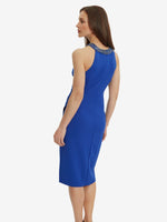 Suzanna Crepe Dress With Embellished Neckline