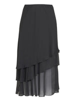 Gabrielle Midi-Length Asymmetric Triple Tier Chiffon Skirt