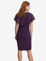 Devlyn V-Neck Sheath Dress With Popover Bodice And Embellishment Detail