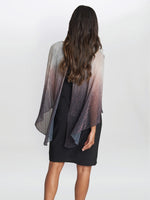 Shyla Foil Cape Chiffon Cocktail Dress