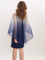 Shyla Foil Cape Chiffon Cocktail Dress