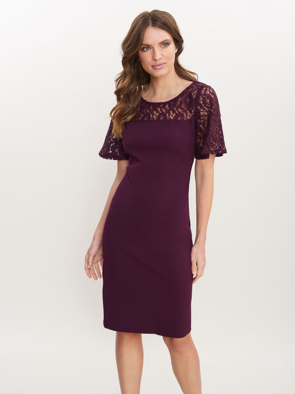 Imola Lace Cocktail Dress With Embroidered Yoke