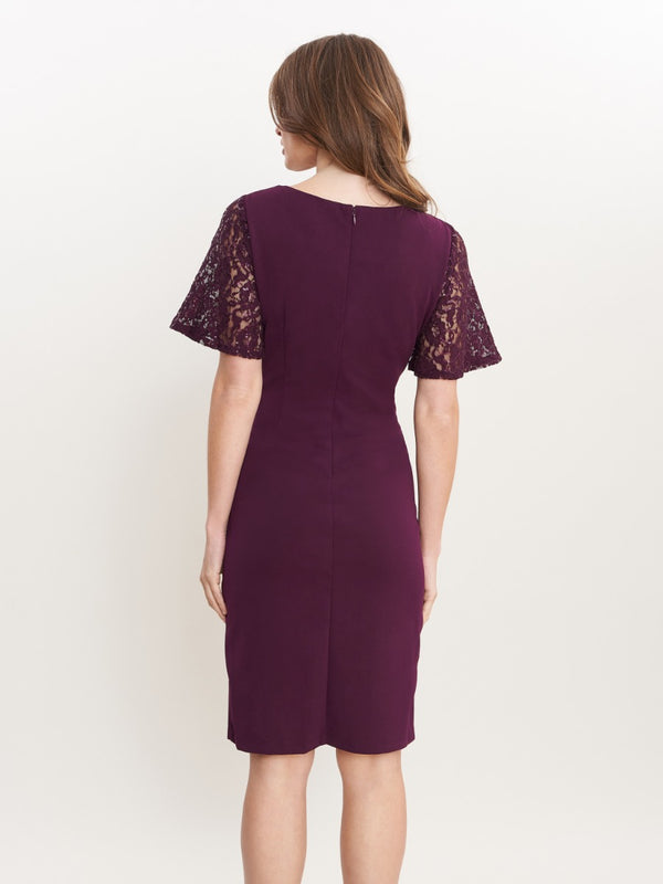 Imola Lace Cocktail Dress With Embroidered Yoke