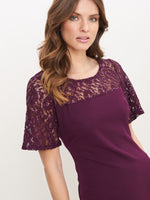 Imola Lace Cocktail Dress With Embroidered Yoke