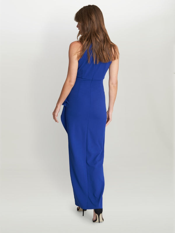 Kasandra Halter Beaded Neck Maxi Dress