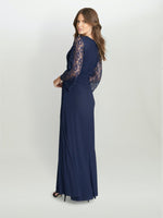 Atalanta Sequin Lace Sleeved Maxi Dress