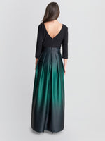 Ingrid V Neck Back Ombre Satin Maxi Dress