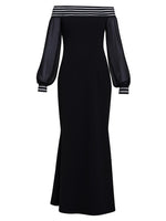 Vanessa Crepe Maxi Dress With Neck Trim