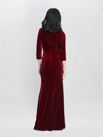 Sophie Velvet Maxi Dress With 3/4 Sleeve