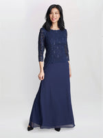 Virginia Maxi Lace Dress With Chiffon Skirt