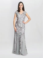 Caitlin Sleeveless Maxi Fit And Flare Sequin Gown