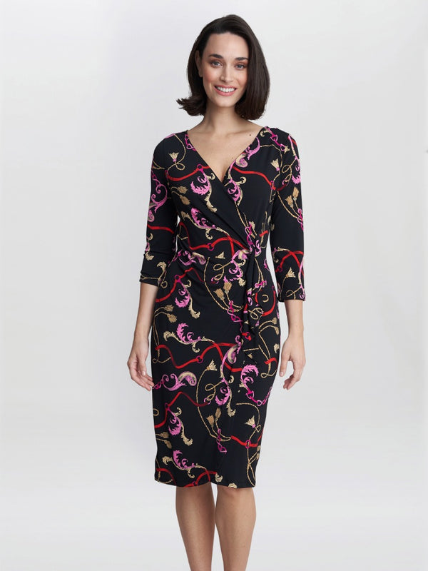 Alexandra Printed Jersey Ruffle Dress