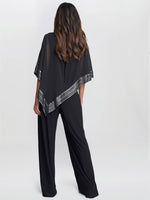 Eve Asymmetrical Cape Jumpsuit With Foil Trim