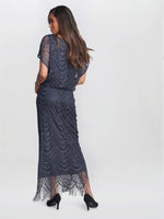 Arleen Long Blouson Fringe Hem Dress