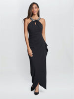 Kasandra Halter Beaded Neck Maxi Dress