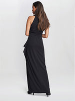 Kasandra Halter Beaded Neck Maxi Dress