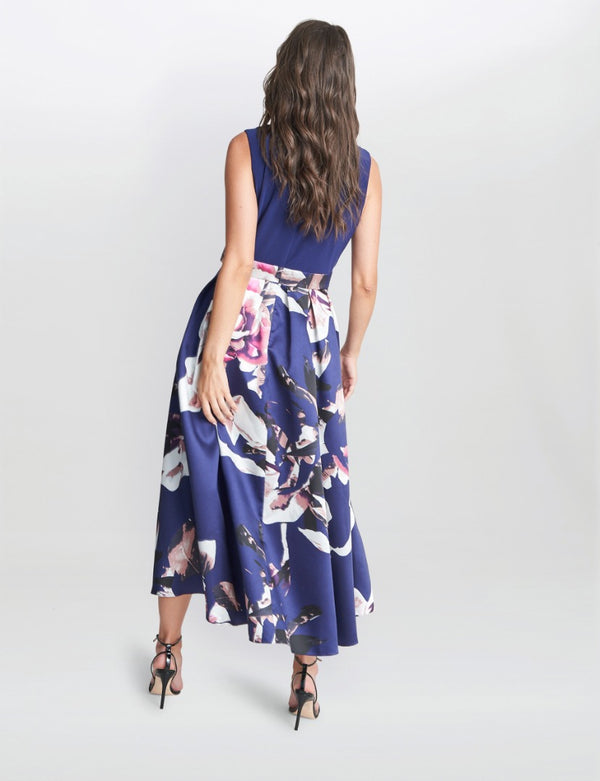 Megan Sleeveless Floral High Low Dress