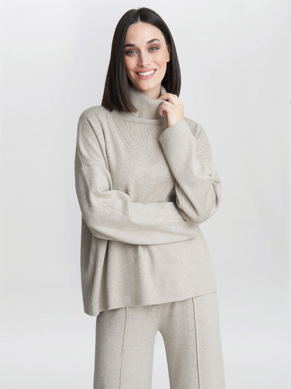 Christa Knitted Poloneck Sweater And Trouser Set