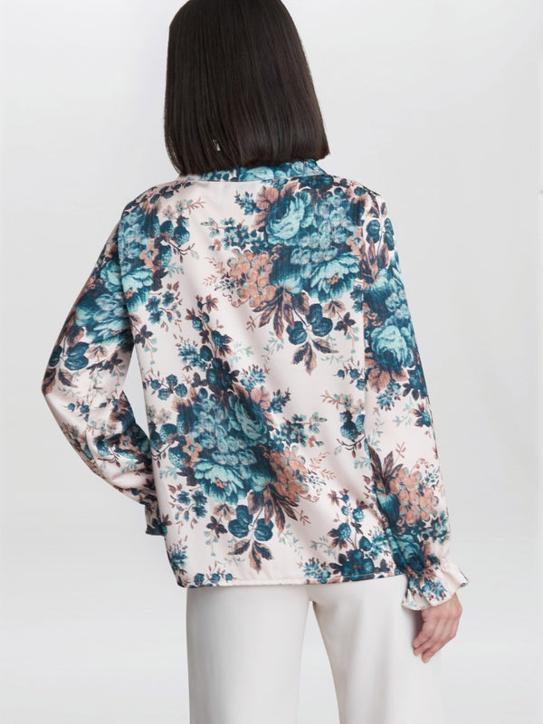 Daria Floral Blouse With Tie Neck