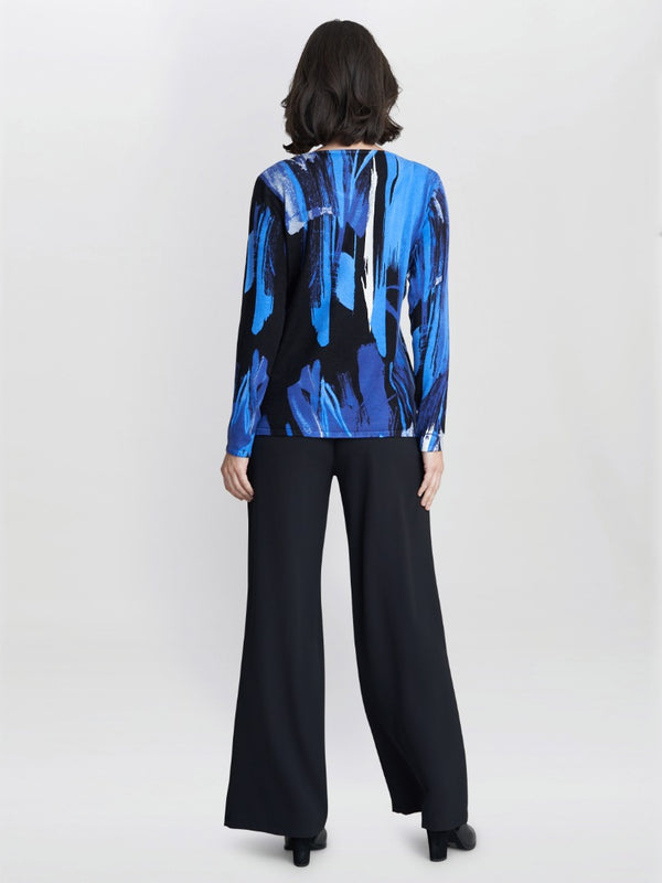 Kira Blue Abstract Print Jumper