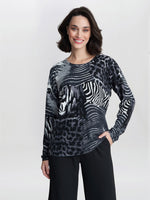 Riley Animal Print Jumper With Diamantes 