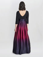 Ingrid V Neck Back Ombre Satin Maxi Dress