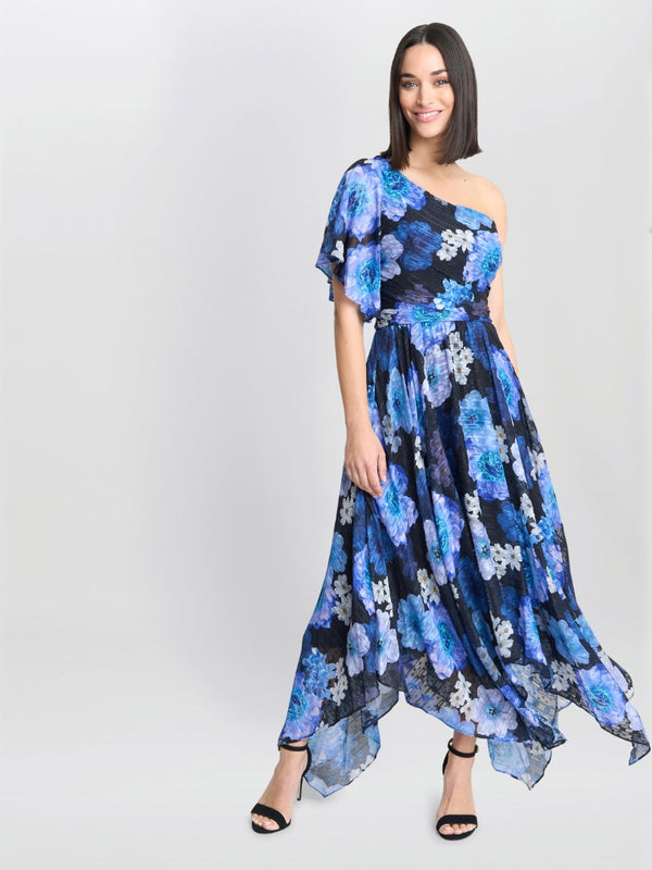 Briana One Shoulder Floral Print Dress