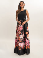 Jaimarie Floral Satin And Jersey Dress