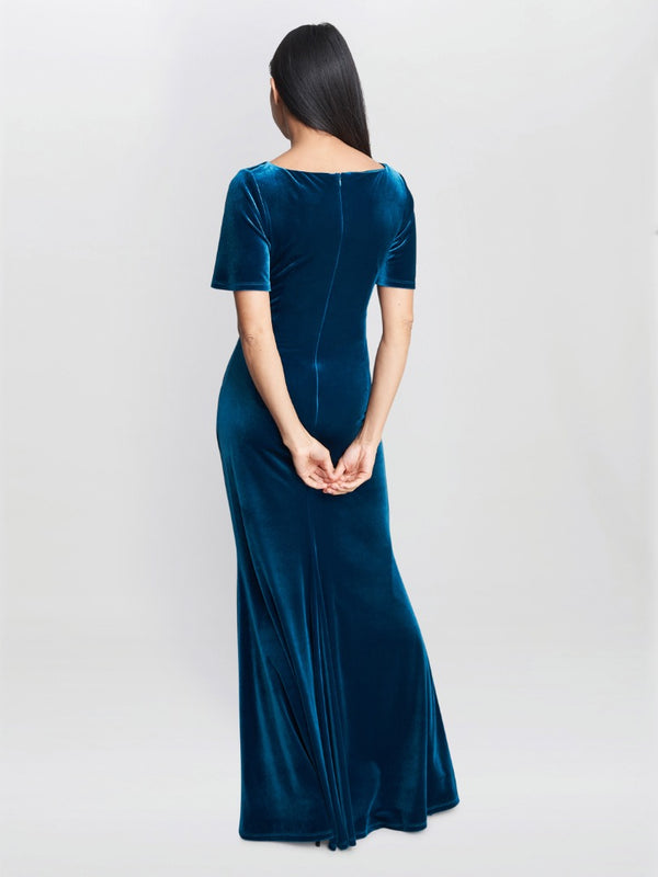 Minka Velvet Maxi Dress With Cowl Neck