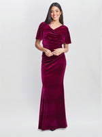 Minka Velvet Maxi Dress With Cowl Neck