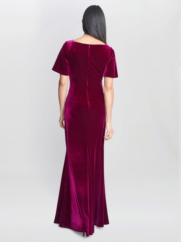 Minka Velvet Maxi Dress With Cowl Neck