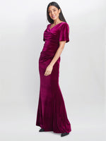 Minka Velvet Maxi Dress With Cowl Neck