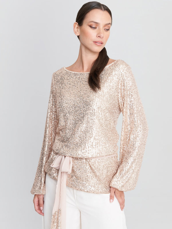 Lonika Stretch Sequin Blouse