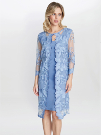 Savoy Embroidered Lace Mock Jacket With Jersey Dress